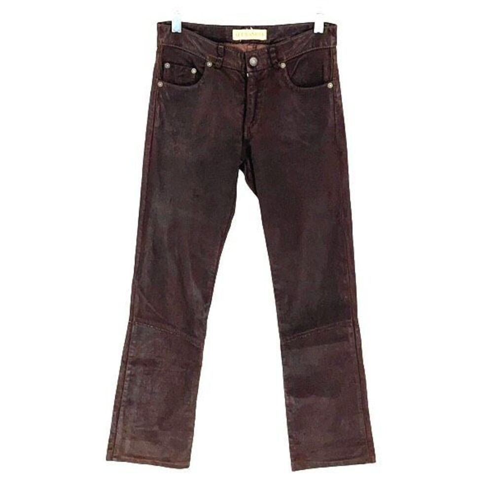 ALEXANDER Leather Bootcut Pants‎ Italy Size 40 (8) Brown